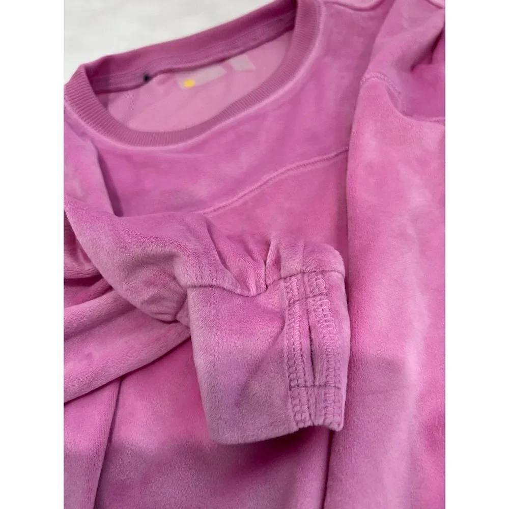 New ZELLA GIRL Kids' Size L (10/12) Cozy Active Luxe velour Top Pink *Defect*